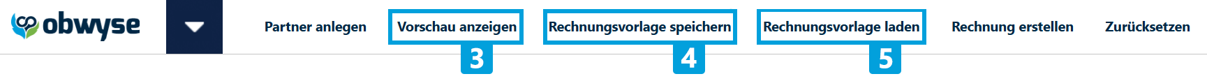 Rechnungserstellung-Kontextmenü