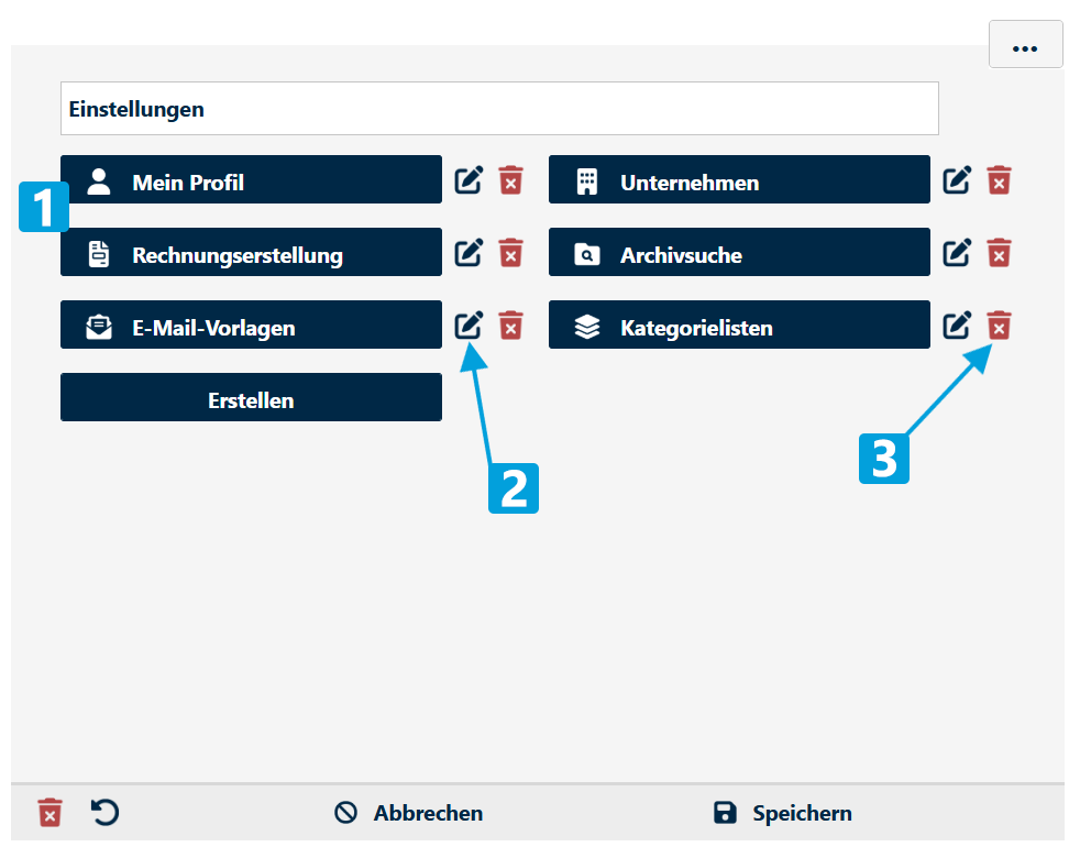 Widget-Einstellungen-Bearbeitungsansicht