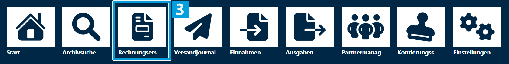 Klappmenü-Rechnungserstellung