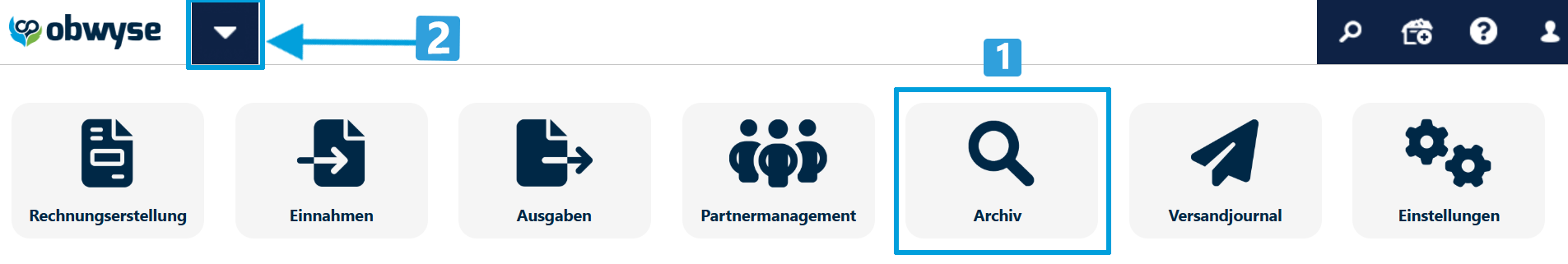 Navigationsmenü-Archivsuche