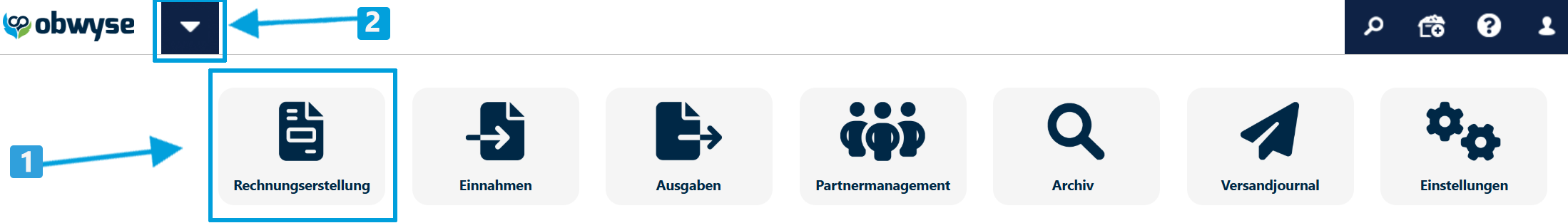 Rechnungserstellung-Startseite