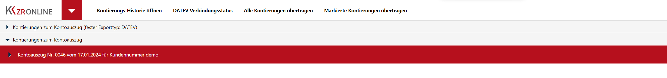 Kontextmenü: Kontierungen übertragen
